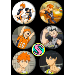 Paket set bedževi 37mm anime Kuroko's Basketball (Kuroko no Basuke) (6 kom)