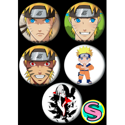 Naruto Paket set bedževi 37mm anime (5 kom)