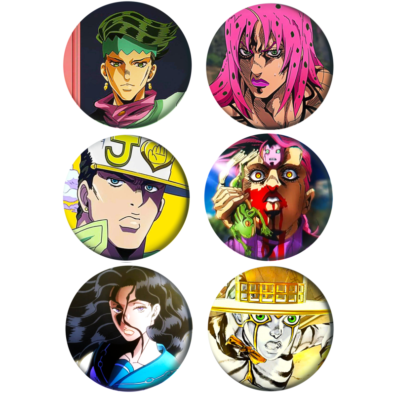 Jojo Set badges 37 mm anime (6 pc)