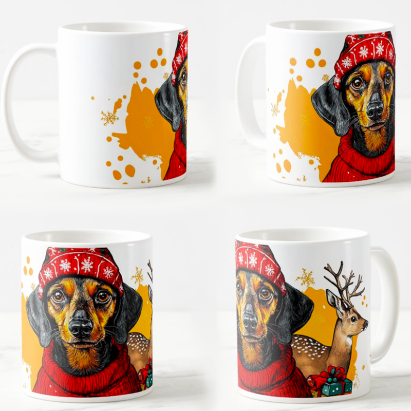 Keramička šolja Nova godina i pas