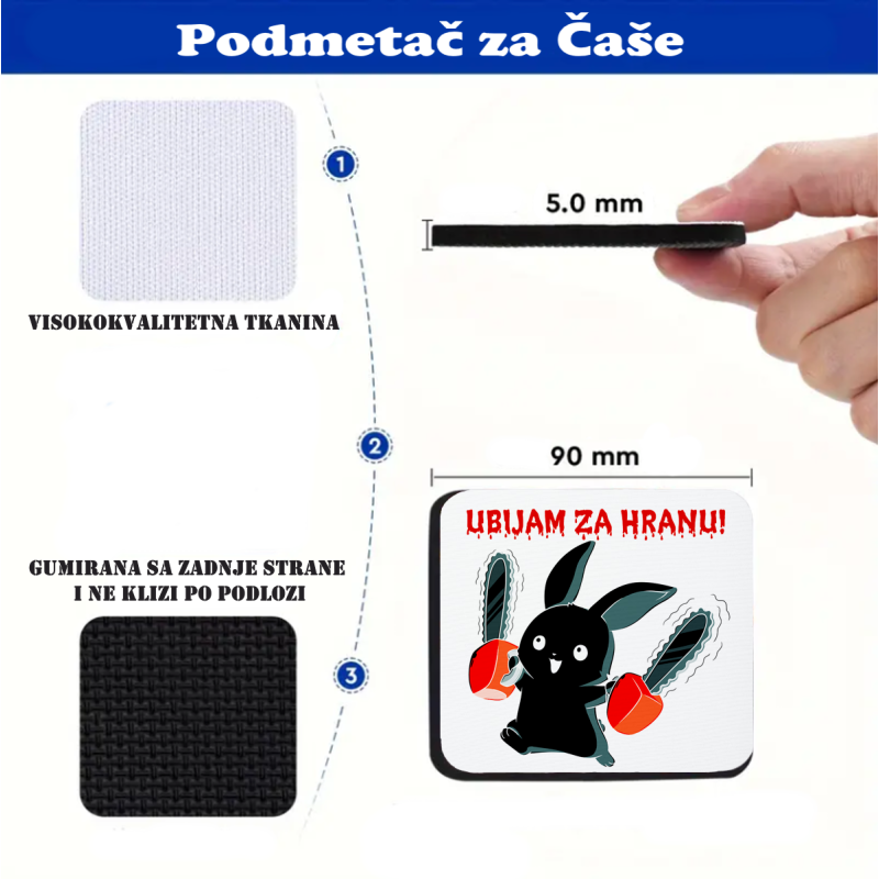 Podmetač za čaše Ubijam za hranu