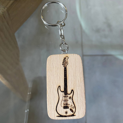 Wooden keychain Guitar