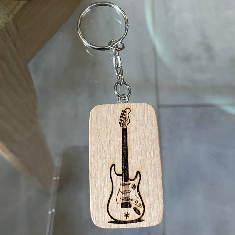 Wooden keychain Guitar