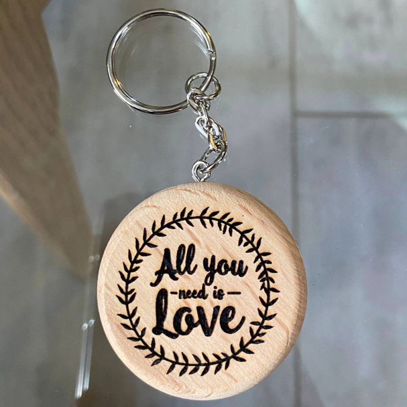 Wooden keychain Love