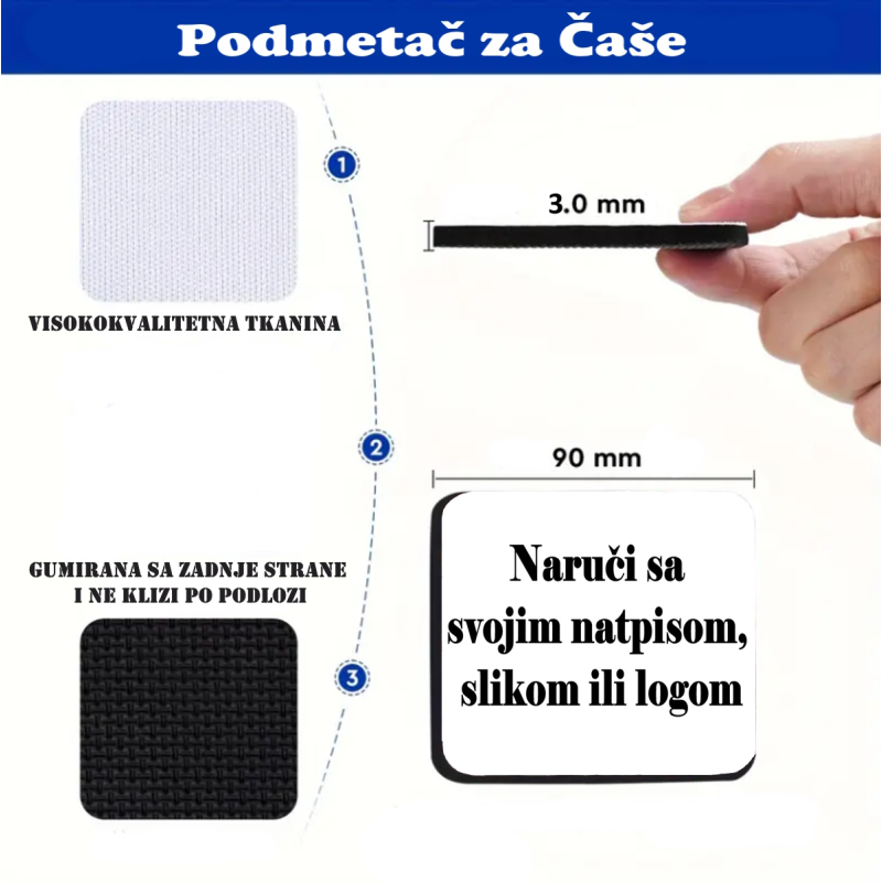 Podmetač za čaše po narudžbini